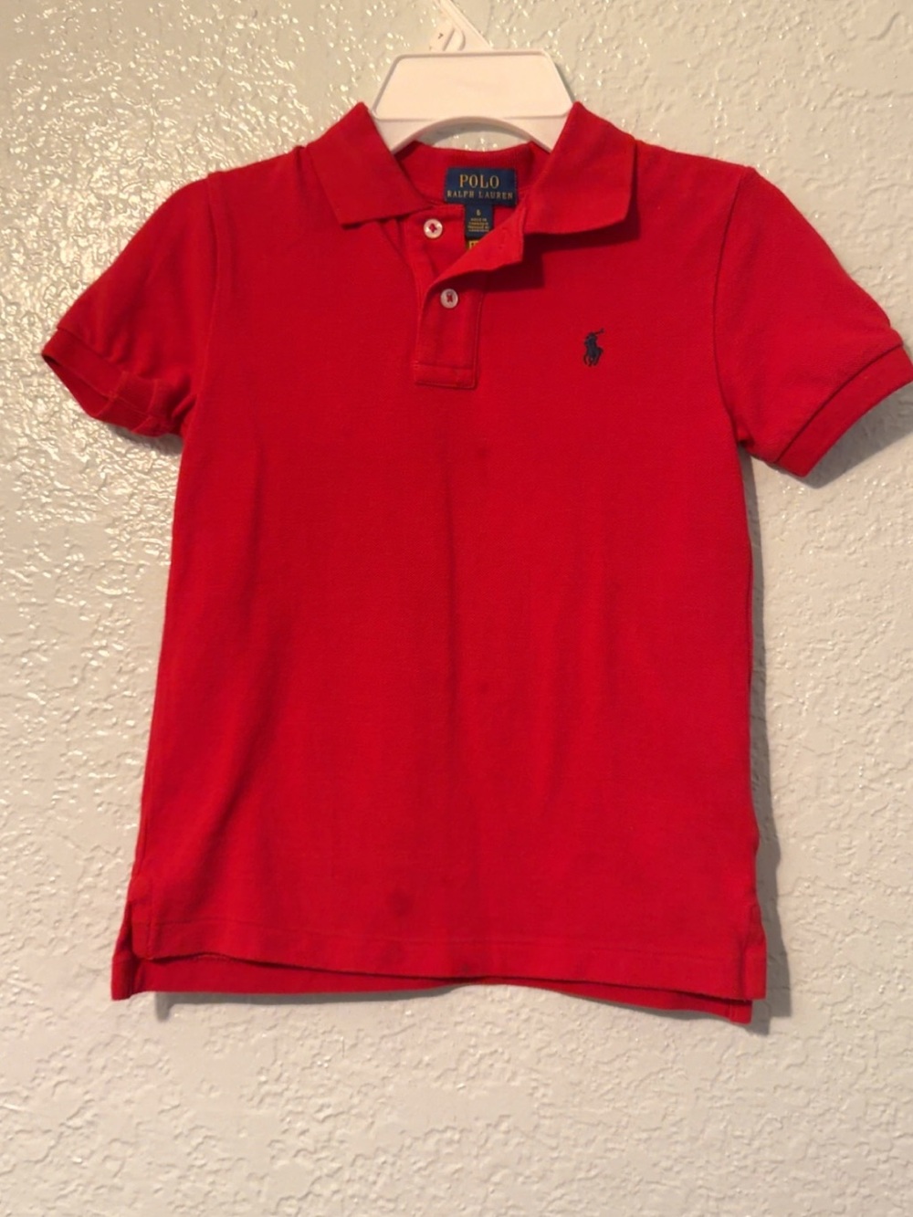 Polo by Ralph Lauren Kids Red Short-Sleeve Polo with Navy Pony